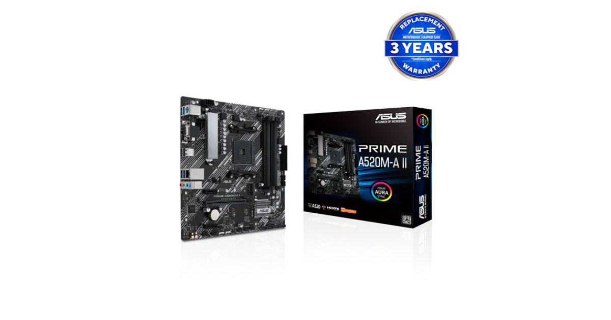 ASUS PRIME A520M A II AMD Ryzen micro ATX Motherboard